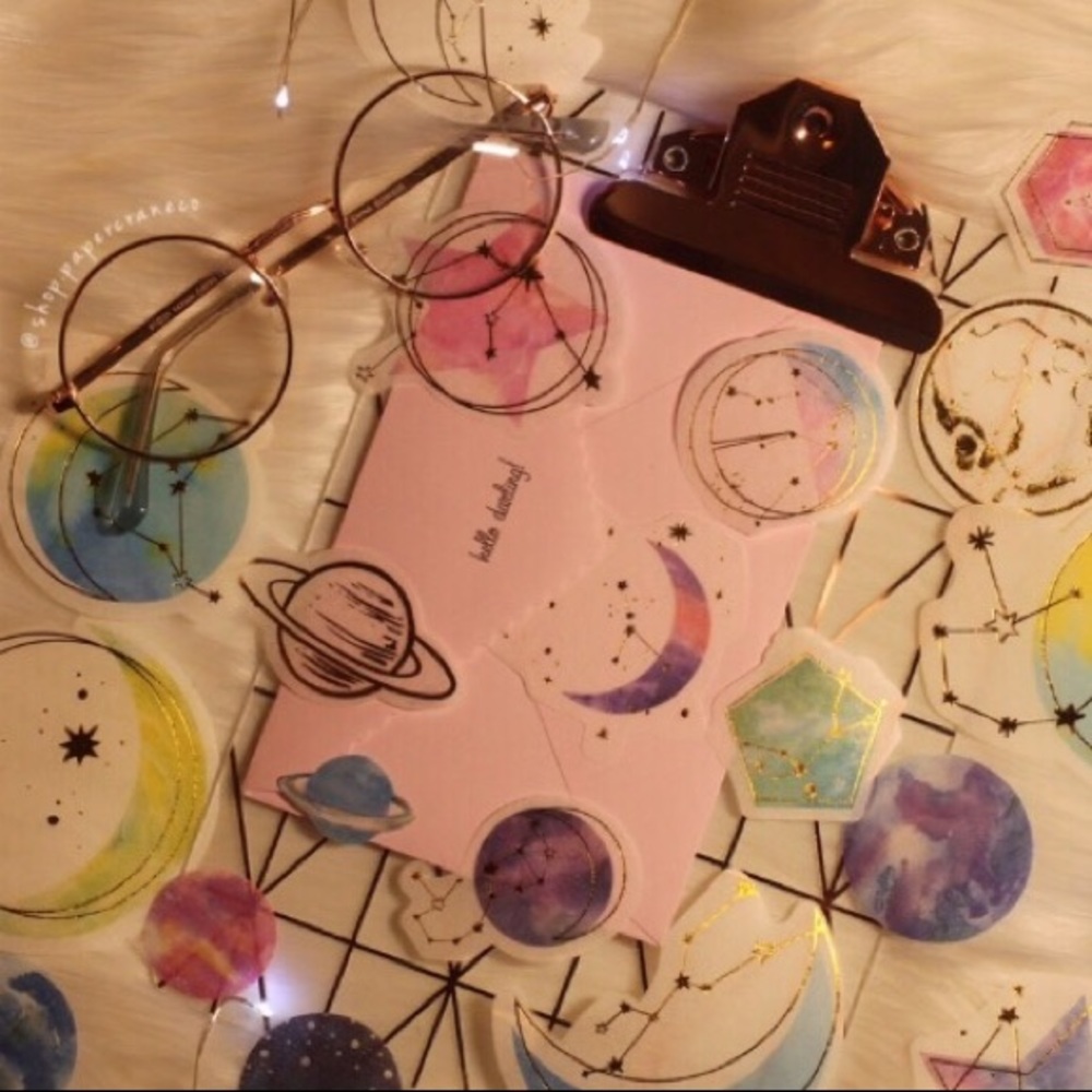 Dreamy set of outer space stickers